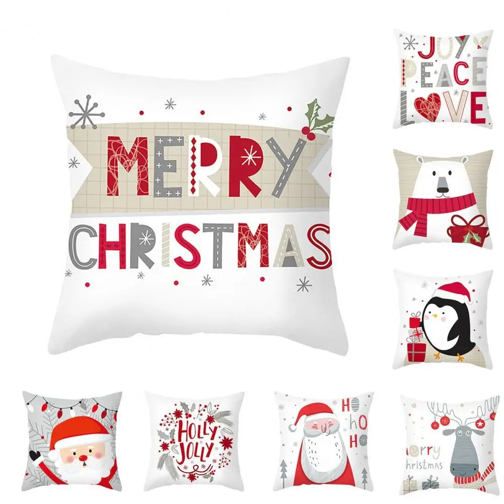 

Милые рождественские наволочки, мягкие наволочки с принтом с одной стороны, эластичные износостойкие наволочки для диванных подушек, чехол...