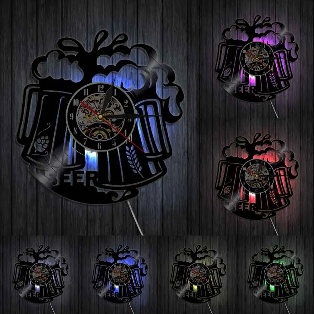 Настенные часы с логотипом пива настенные для паба бар таверна бармена пивоварни