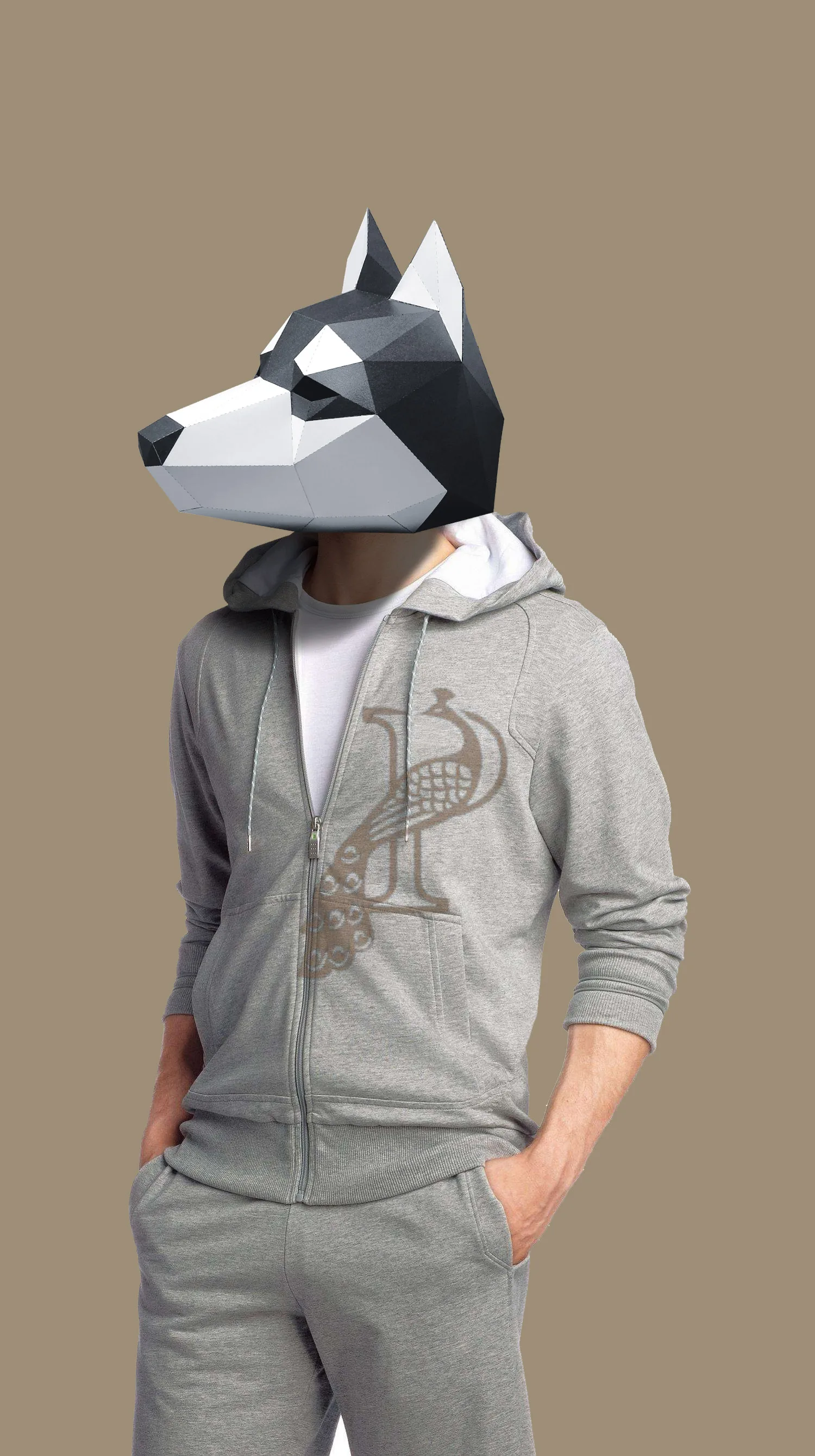 

Paper Mask 3d Husky Costume Cosplay DIY Paper Craft Model Mask Christmas Halloween Prom Party Gi