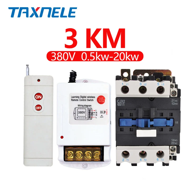 3KM 0.5-20KW 380V 220 В 380 в водяной насос беспроводной промышленный пульт дистанционного управления Переключатель интеллектуальная Высокая мощность бытовой 1 км 3 км 5 км на большие расстояния - Цвет: 3KM 0.5-20KW 380V