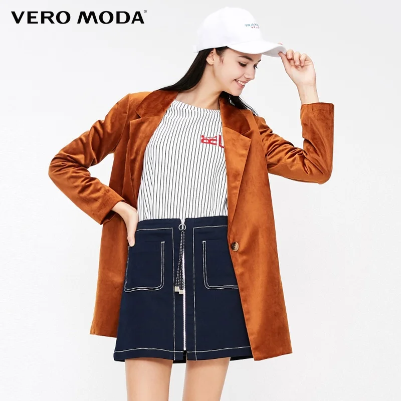 Vero Moda зимний женский OL свободный крой лацкан с длинными рукавами костюм Куртка Блейзер | 318408504