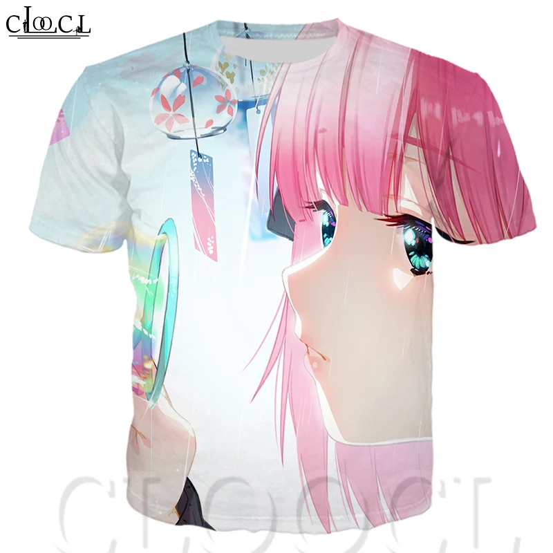 CLOOCL Повседневная футболка для мужчин Toubun No Hanayome футболки с круглым вырезом