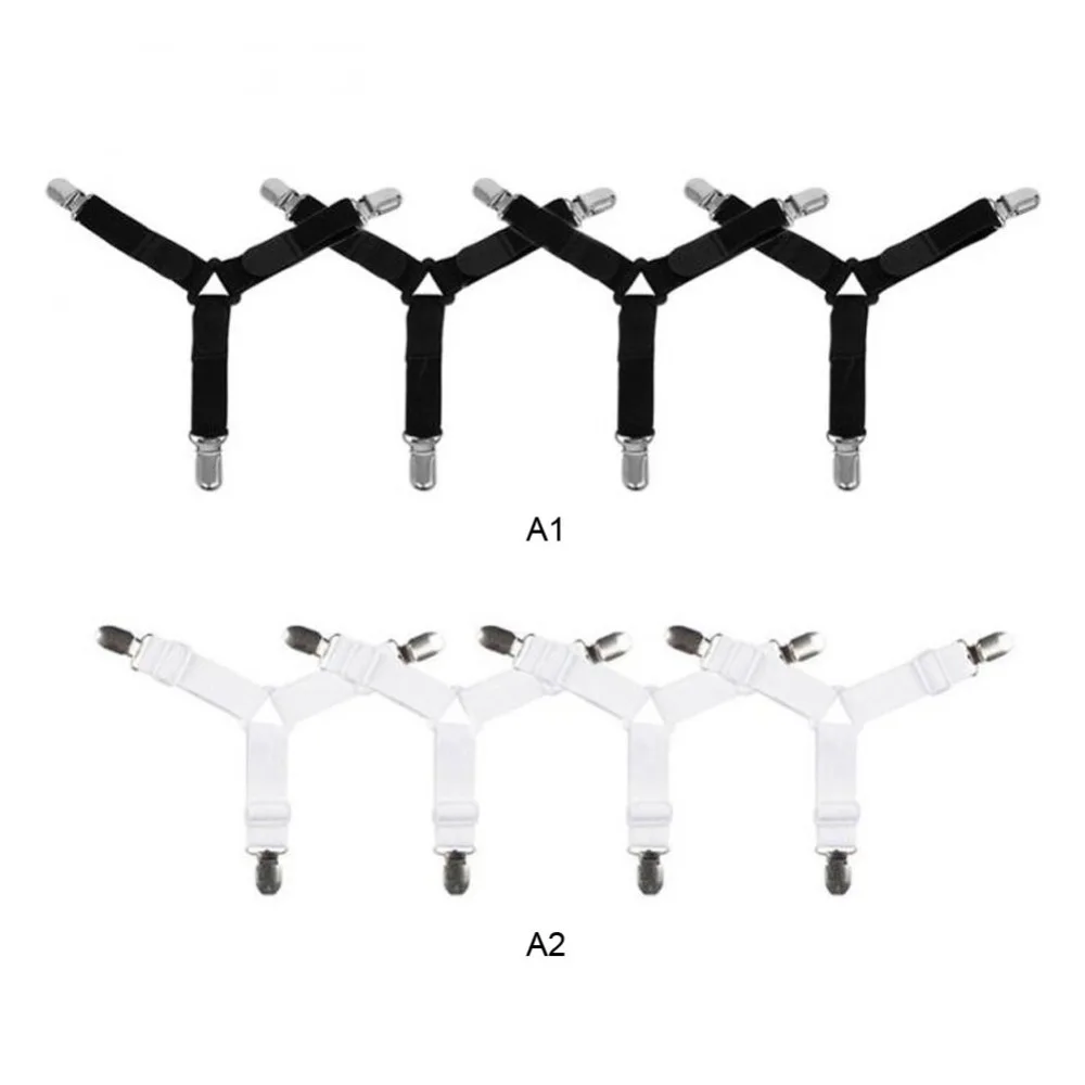 Bedding Article Accessory 4pcs Nylon Buckle Elastic Band Non Slip Sheet Fixer Holder for Bed sheets Practical Bedspread