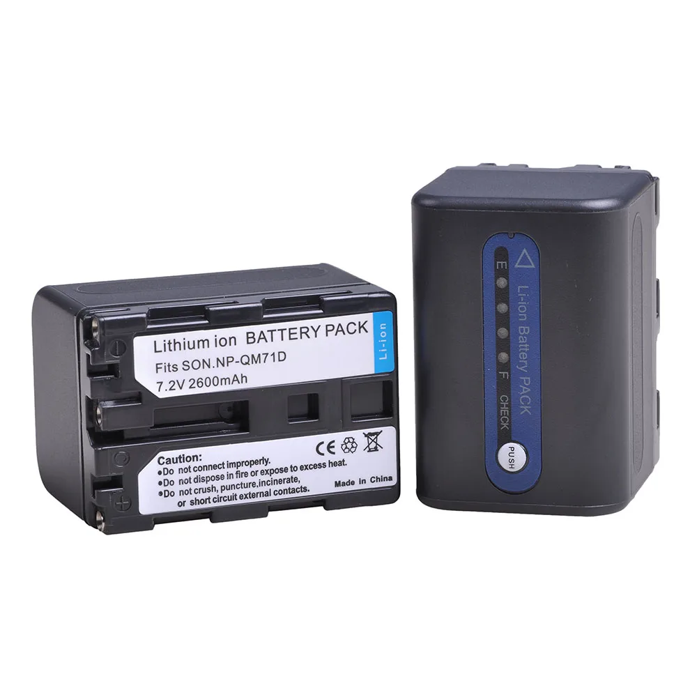 Аккумулятор 2600 мА · ч NP-QM71D NP QM71D FM70 для Sony CCD-TRV106K TRV108E DCR-PC300K TRV24 TRV480 DVD100 HC1 GV-D1000 HVL IRM