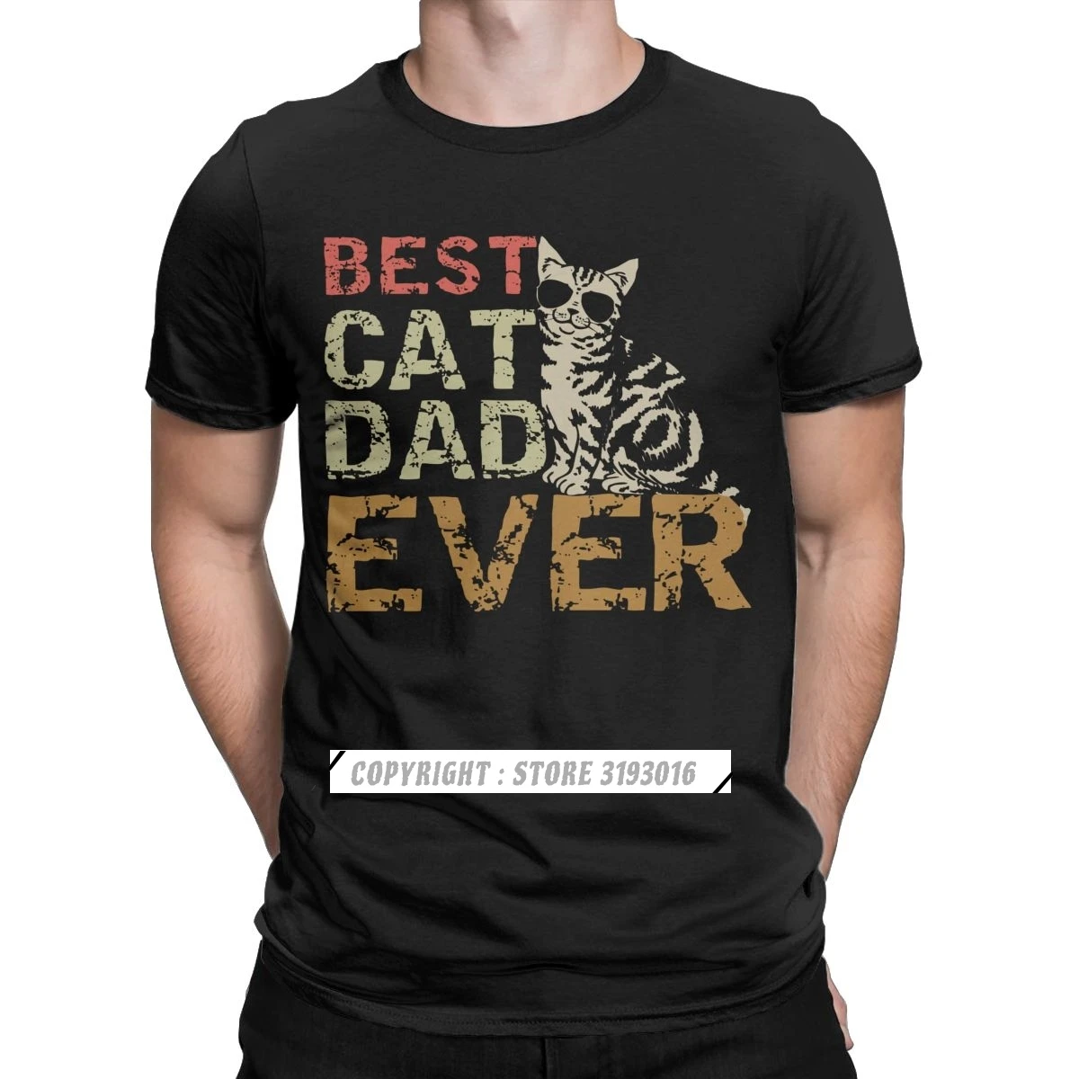 Best Cat Dad Ever Funny Design T Shirt divertente padre papà natale T Shirt Harajuku Camisas Hombre