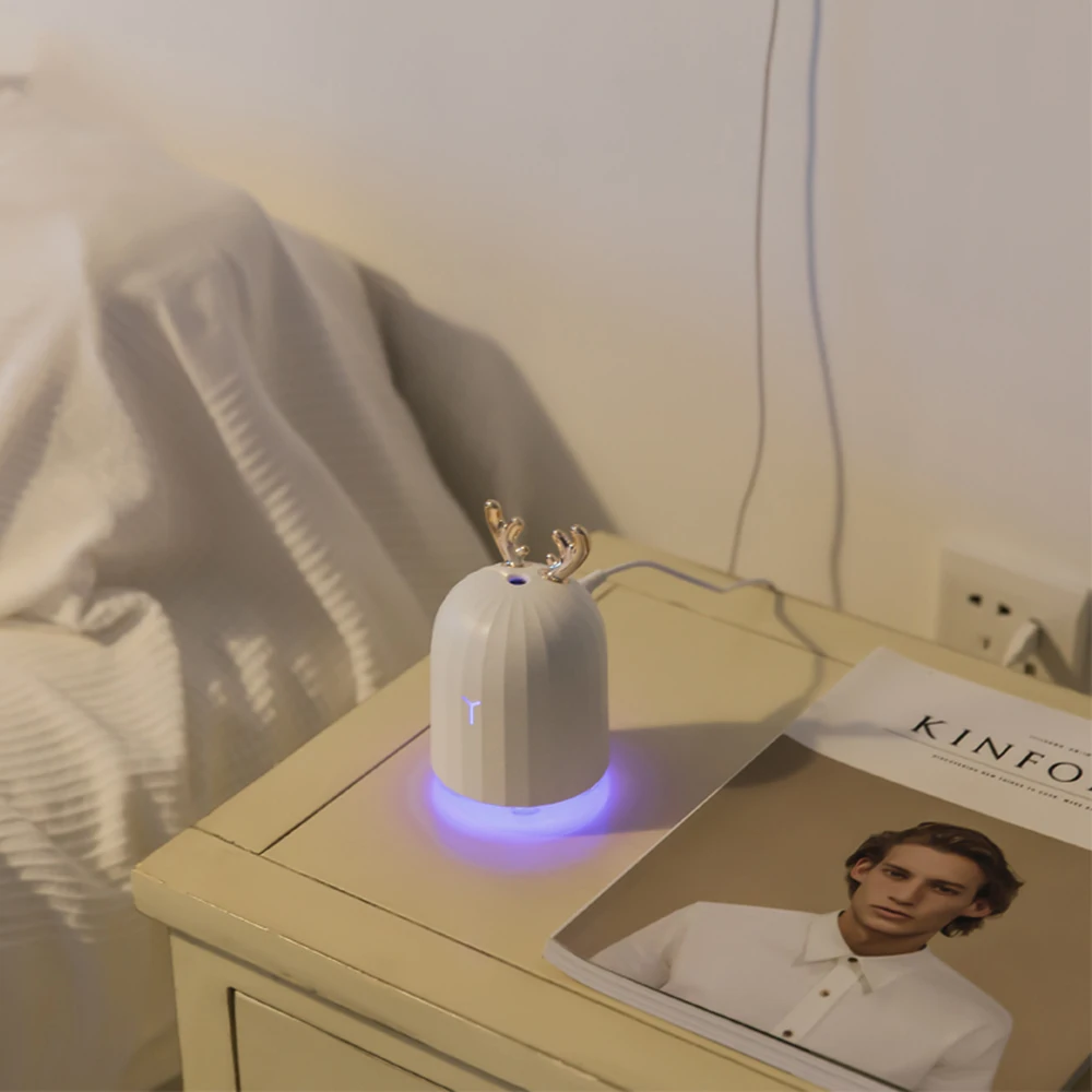 Фото Увлажнитель воздуха ультразвуковой, 220 мл, USB, с оленем, лосем, LED-светильник кой №4