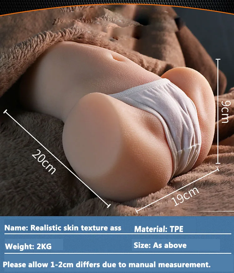 Силиконовые большая задница 3D с реалистичной кожей текстуры для отверстий