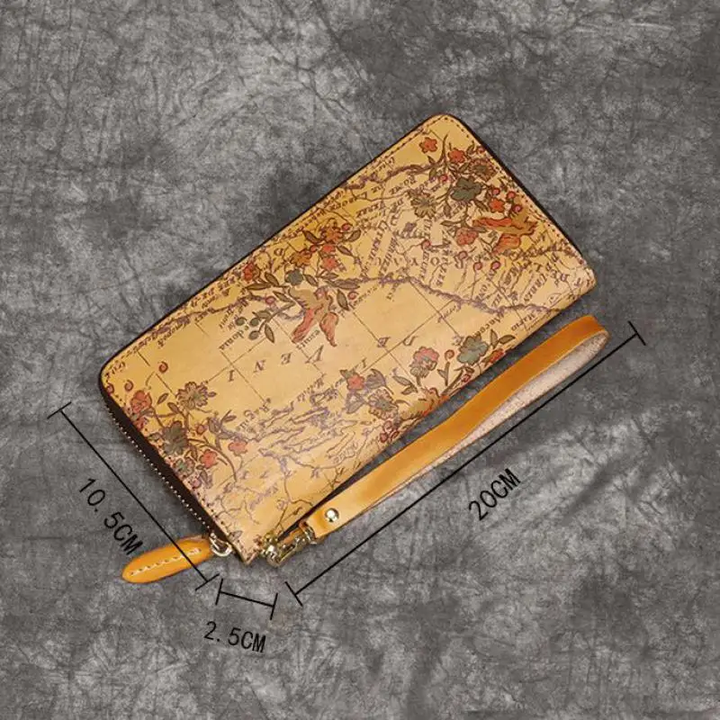 

YourSeason Women Casual Cowhide Phone Purse Hand Wallet Genuie Leather Ladies Handmade Printed Wallets Card Holder 2021 Vintage