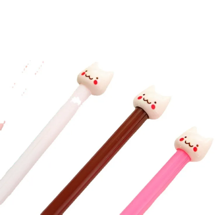 

2pcs Cat student gel pen office cute black signature pen creative new product 0.5mm signature pen wholesale gel pen