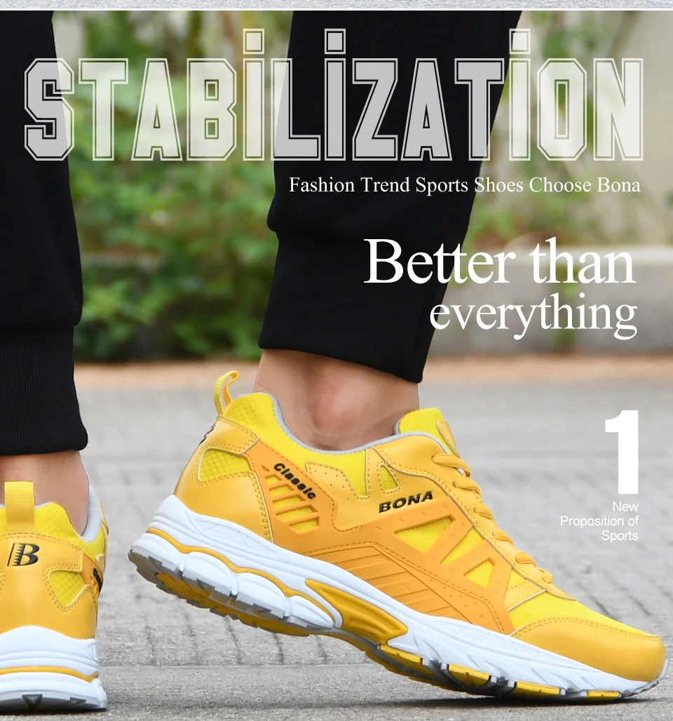 BONA/Новинка года; дизайнерская мужская обувь для бега; zapatillas hombre Deportiva; высокие мужские кроссовки для бега; прогулочная обувь