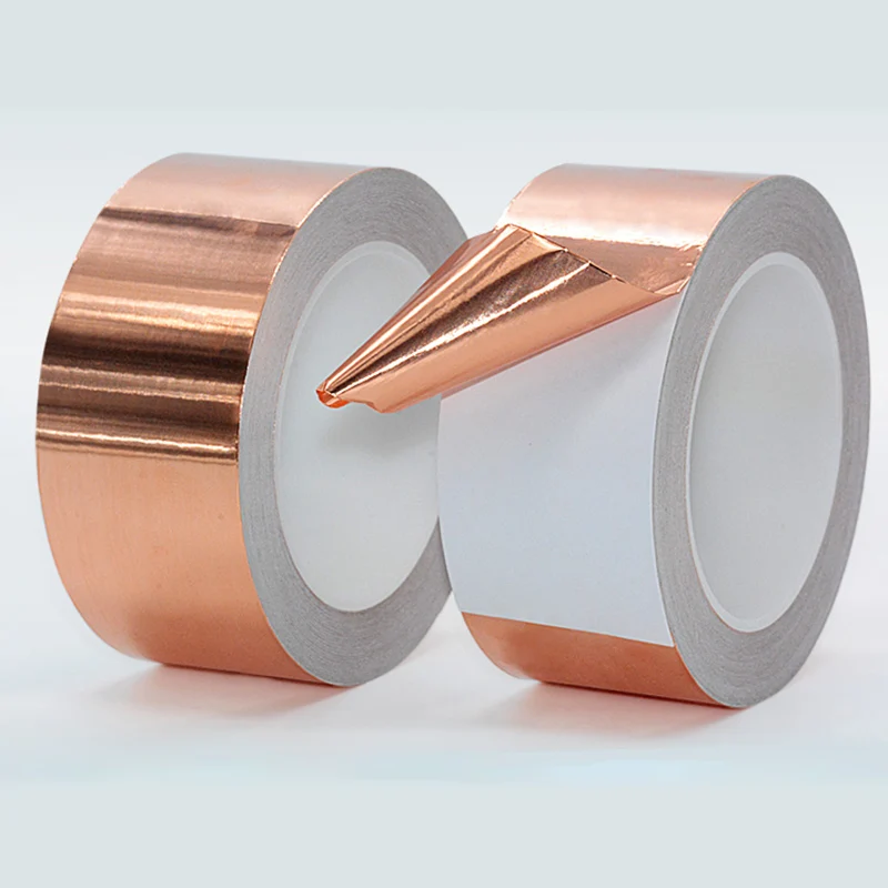 

3~100mm*25M Double Sided Conduct Copper Foil Tape Mask Electromagnetic Shielding double side conductive copper foil tape