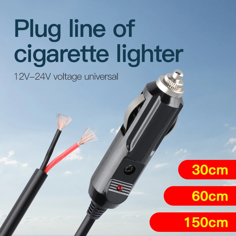 

30CM 60CM 150CM 12-24V Cigarette Lighter Extension Cord Car Cigarette Lighter Current Fuse 15A Fuse Auto Parts