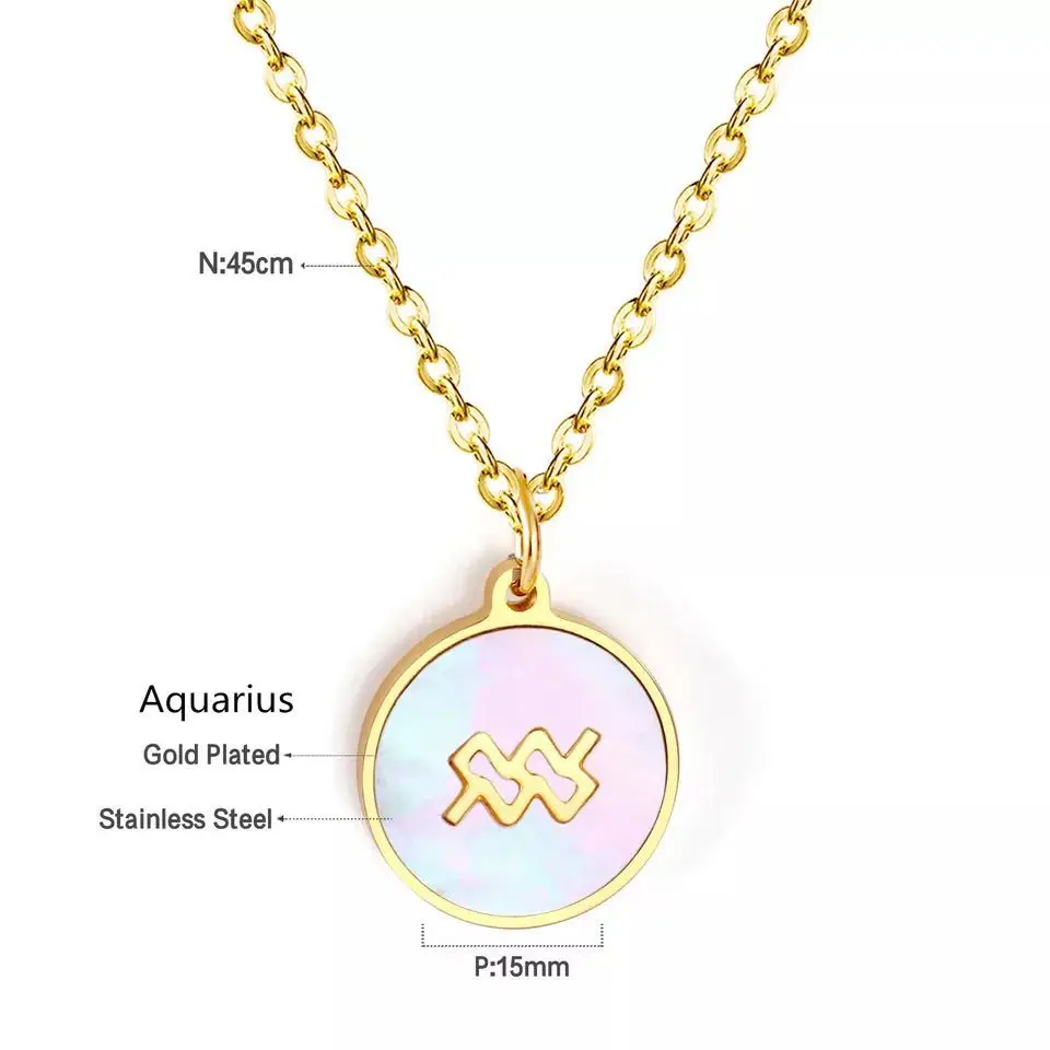 Горячая Новинка 12 созвездий ракушки ожерелья collares mujer круглое ожерелье с