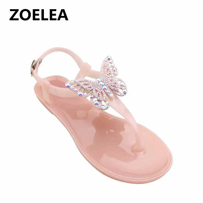 

Women Shoes 2021 New PVC Beach Summer Sandal Woman Jelly Shoes Diamond Transparent Flat Outdoor Ladies Sandals