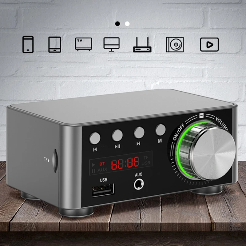 

HIFI Bluetooth 5.0 Digital Power Audio Amplifier Board AMP Amplificador Home Theater Player