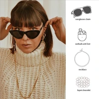 thick chain imitation pearl glasses chain women sunglasses accessories multifunction anti lost headset lanyard hold straps