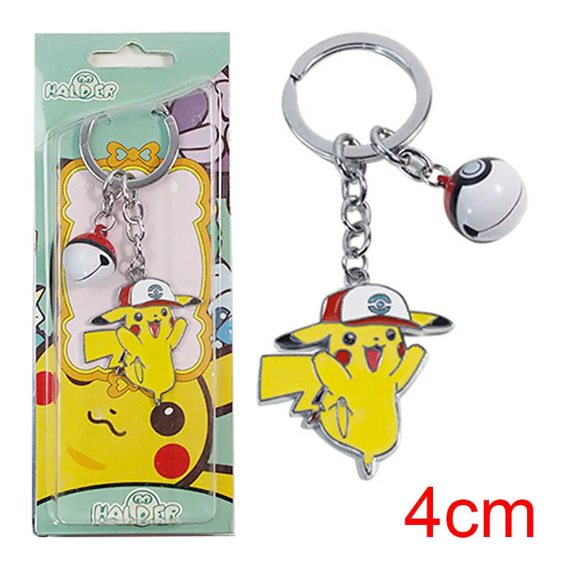 Японский мультфильм брелок Карманный Монстр покебол PIKACHU Мода Забавный милый porte cle металлические аксессуары для украшений chaviro Llaveros - Цвет: 1-1