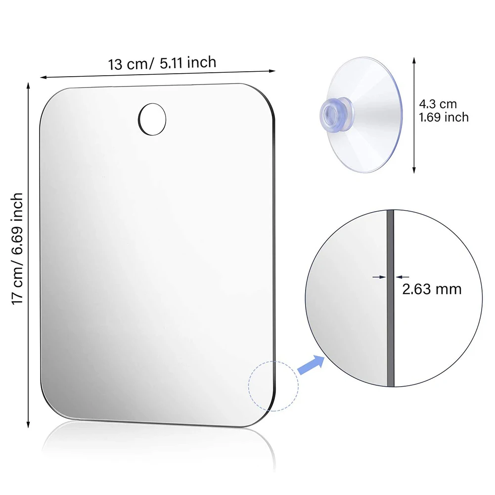 

Anti-fog Shower Mirror With Suction Cup Portable Bathroom Shaving Mirror Portable Toilet Men's Shaving Mirror Travel