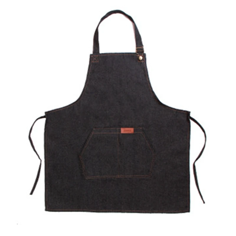 Модный Регулируемый Кухонный Фартук из денима для приготовления пищи и выпечки в
