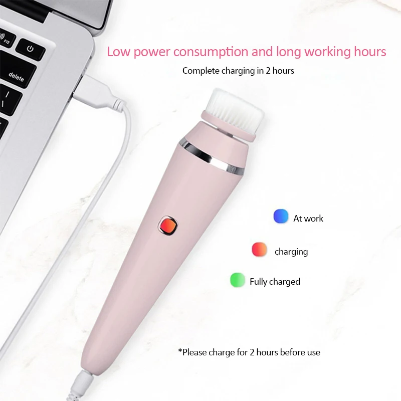 Электрический Водонепроницаемый лица стирка моющим средством для кистей с 4