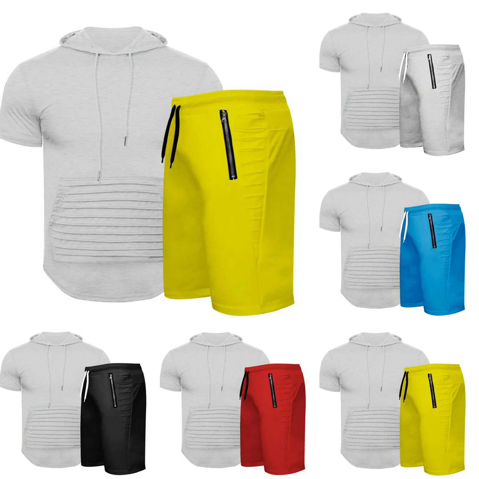 

Men's Tracksuit Summer Clothes Sportswear Two Piece Set T Shirt Shorts Brand Track Clothing Male Sweatsuit Sports Suits