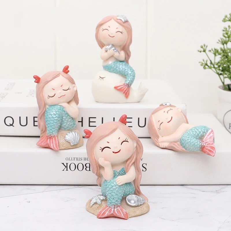 Русалочка орнамент смоляные фигурки Свадебные Морской феи торт украшения