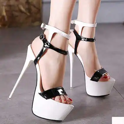 

Size 34 to new sexy nightclub shoes thin heel waterproof platform color matching high heel sandals