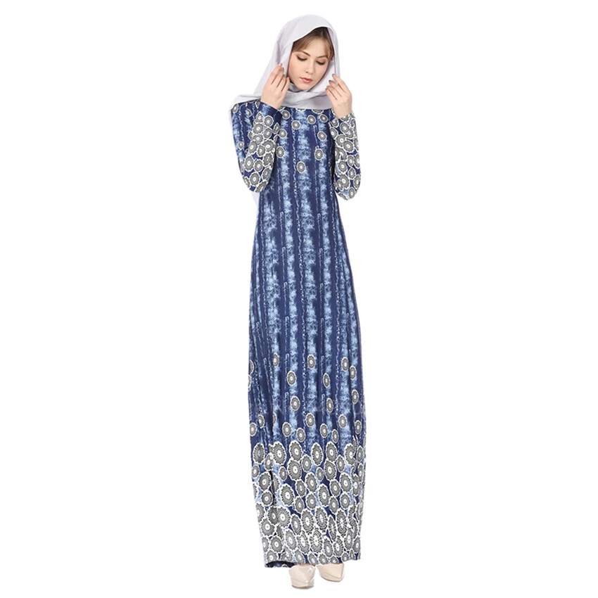 

Islamic Woman Abaya Dress Muslim Elegant Long Maxi Floral Print Arabic Malaysia Turkish Ramadan Clothing Lady Mubarak Robes