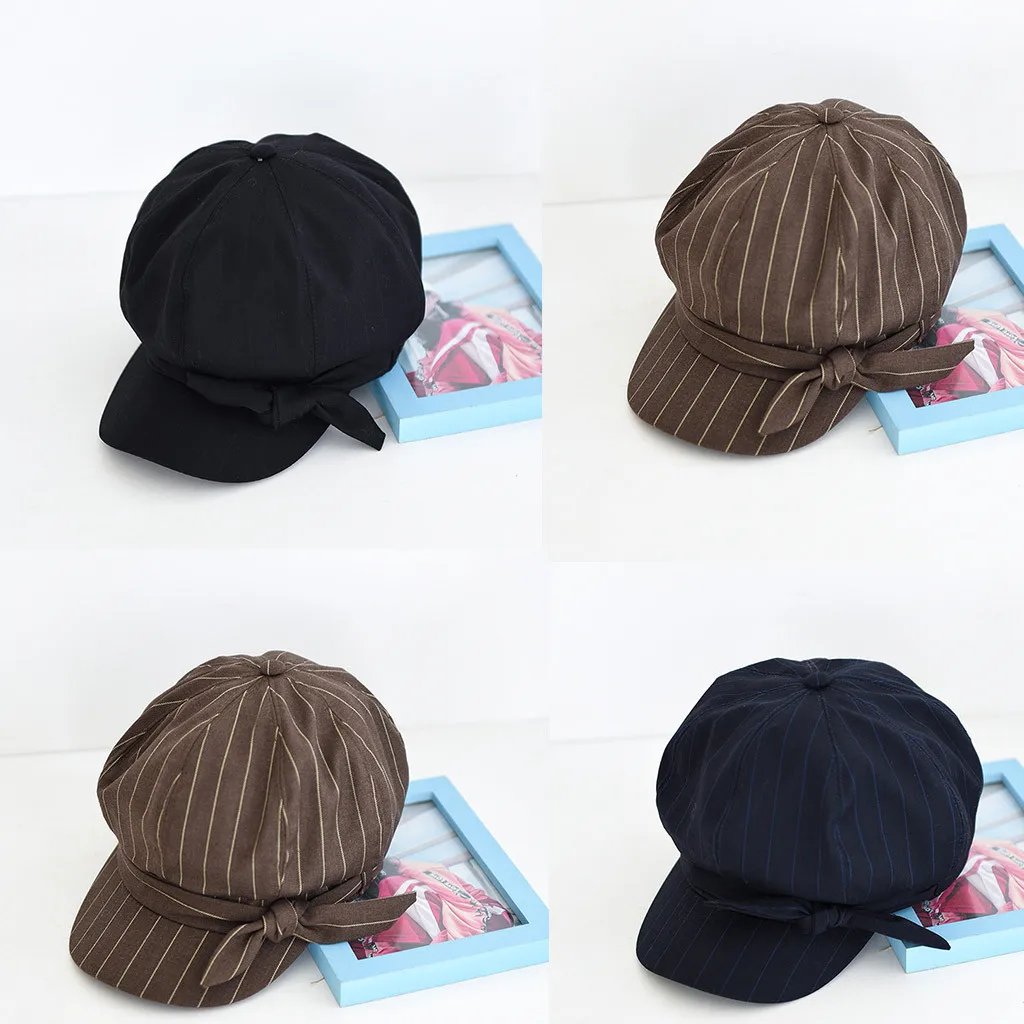 Кепка женская осенне-зимняя повседневная модная унисекс в полоску | Аксессуары