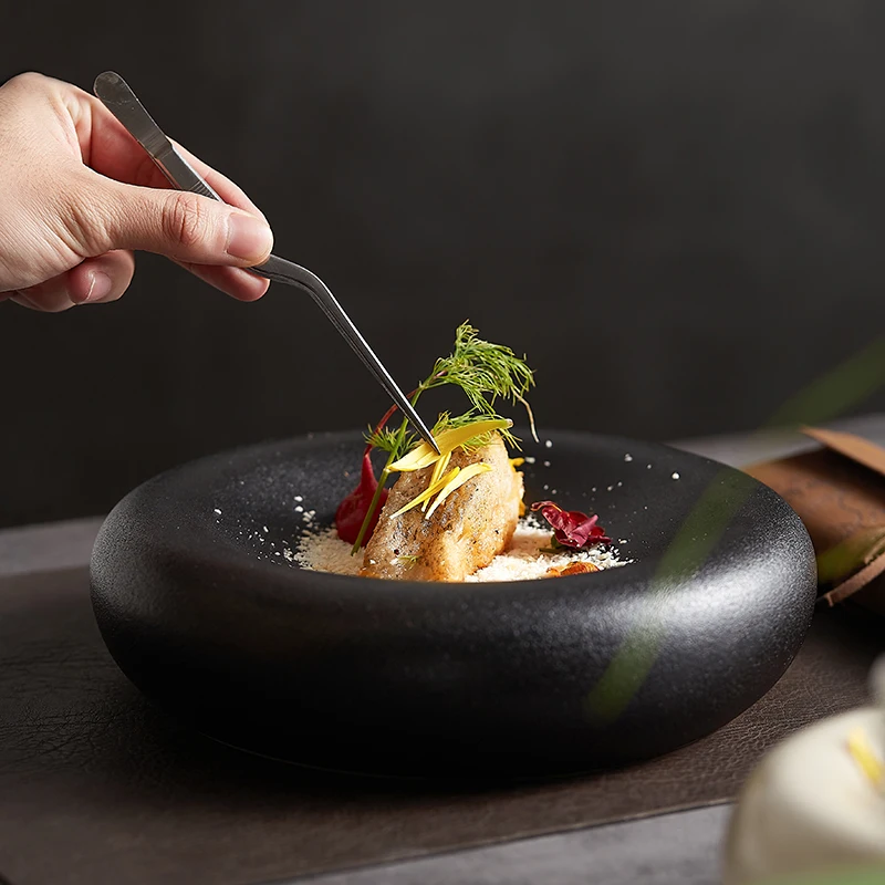 

Creative White Ceramic Plate Special-shaped Double-layer Dish Cold Dish Plate Hotel Tableware Display Plate Kitchen Supplies