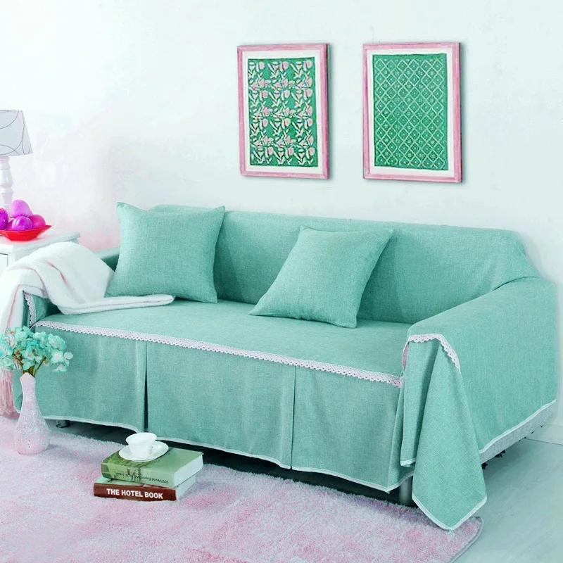 Light Blue 1 штука одноцветный чехол для дивана полотенца, накидка, подстилка для дивана наволочки для дивана одного-местный/двхместный/трёхместный /четырехместный четыре сезона доступны дома и свадебные украшения - Цвет: Light Blue