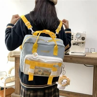 jk kawaii backpack women japanese school bags for teenage girls patchwork color tote shoulder bag crossbody bags mochila bolsa
