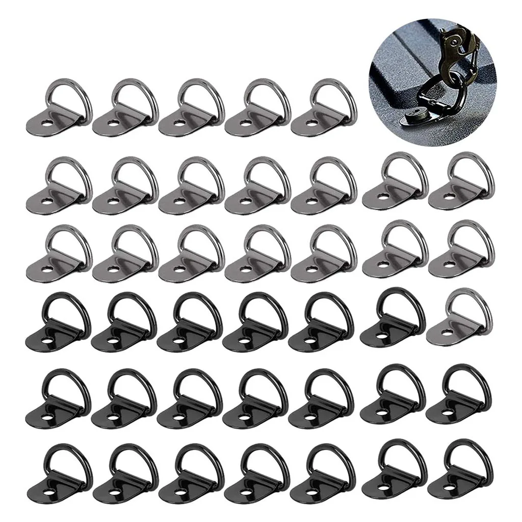 

40 Pieces Steel D Shape Tie Downs Lashing Rings Heavy Duty for Loads on Trailers Cargo RV Safe and Secure Hauling