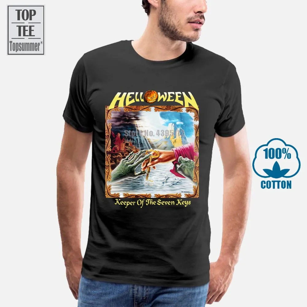 

Helloween Keeper Of The Seven Keys Ii Black T Shirt Heavy Metal Gamma Ray Rage Men T Shirts 100% Cotton Classic