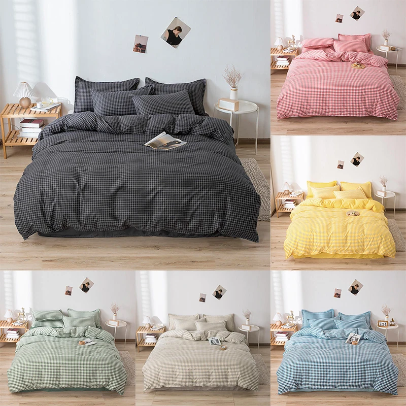 Комплект постельного белья в клетку комплект из 3/4 предметов простыня и