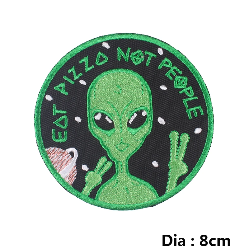 Чужой нашивка с НЛО заплата вышивки для шитья одежды Утюг на куртке модные