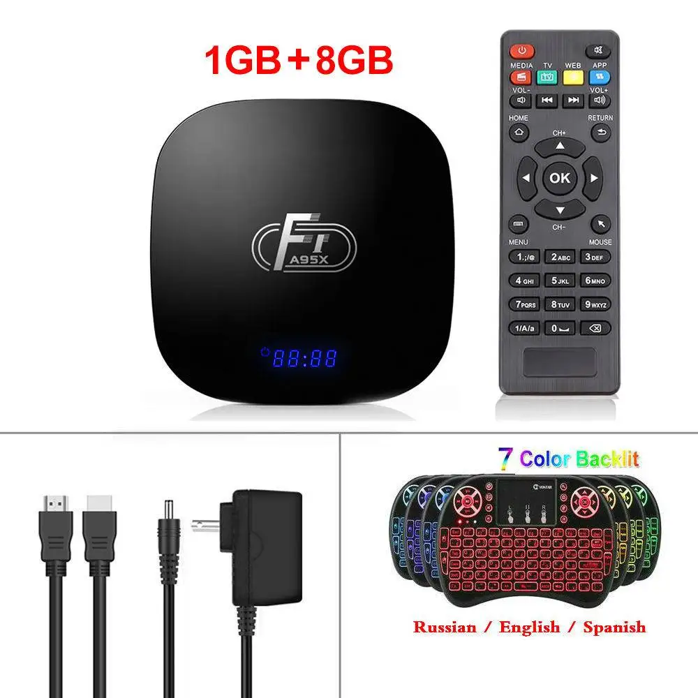 1G8G Backlight i8 VONTAR Smart 4K tv Box Android 8,1 Amlogic S905W 2 ГБ 16 ГБ 1 г/8 г четырехъядерный SPDIF 2,4 ГГц WiFi медиаплеер мини ТВ-приставка - Цвет: 1G8G Backlight i8