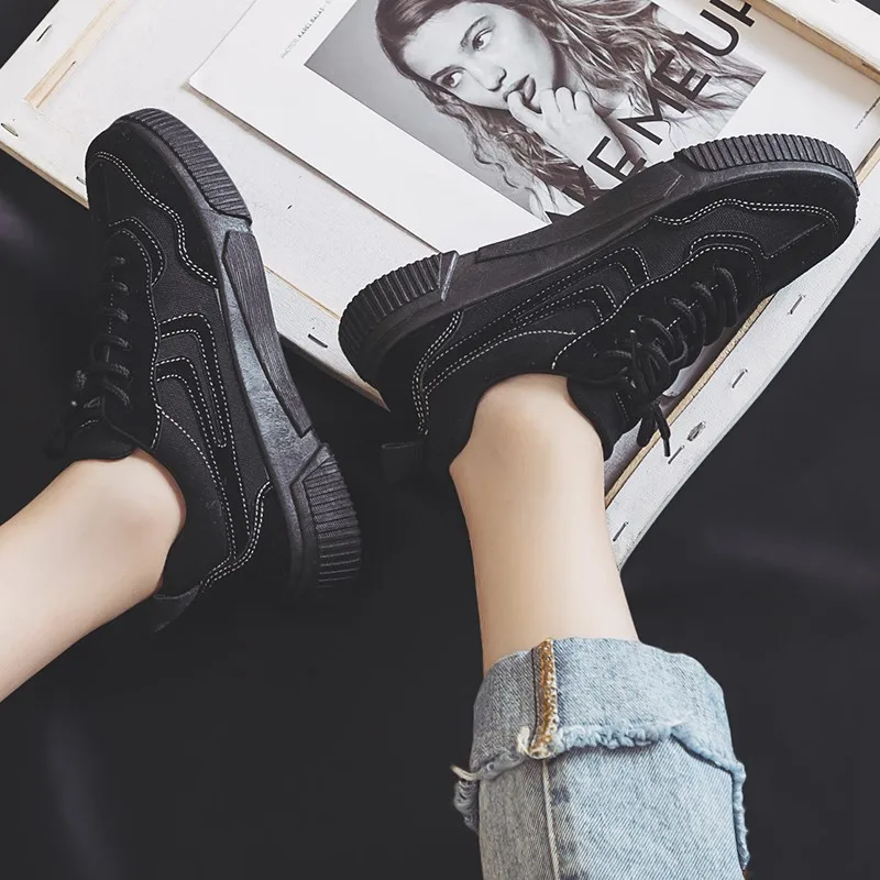 Canvas Black Brown Women's Sneakers Womens Woman Vulcanize Shoes for Women 2021 Woman's Sport Shoe Footwear Zapatillas Mujer