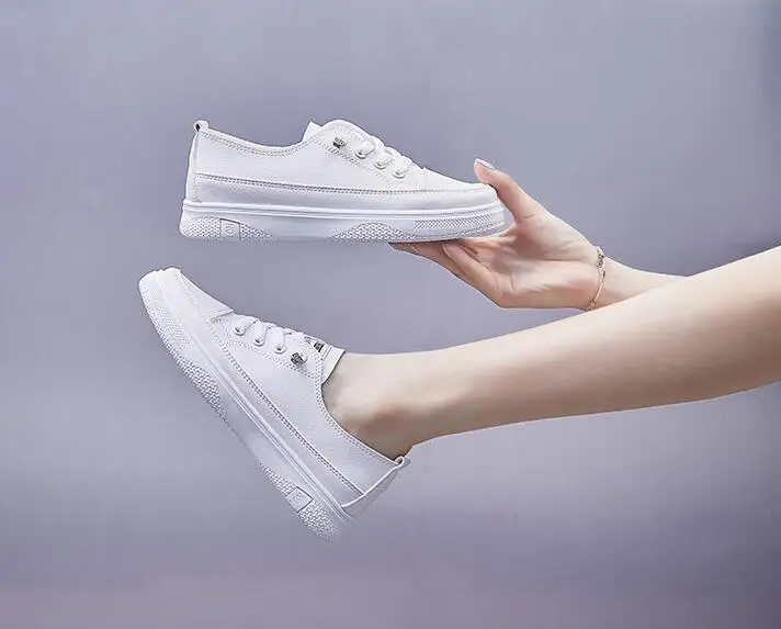 

Women's Shoes 2021 Summer Comfort Platform Sneakers Ladies Breathable White Shoes Women Casual Flats Shoes Zapatillas Muje