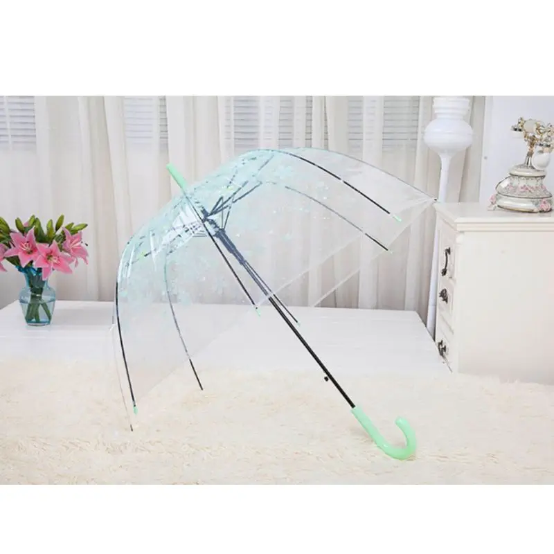 

Новинка 2021, Романтический прозрачный купольный Зонт с прозрачными цветами, Полуавтоматический зонт для ветра, сильного дождя