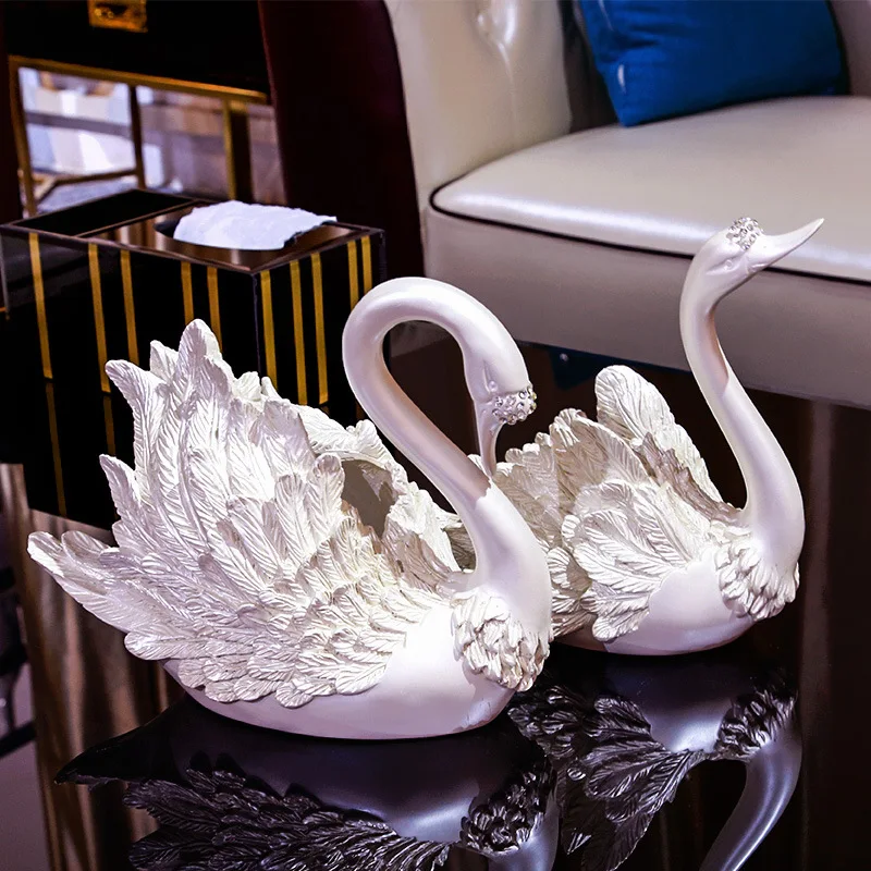 

Украшение в европейском стиле в виде лебедя для пары, гостиной, ТВ-кабинета, креативное домашнее украшение, современный простой свадебный п...
