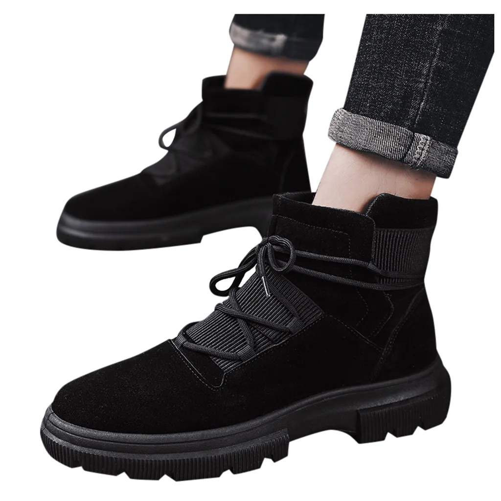 SAGACE/зимние высококачественные мужские ботинки из спилка Теплая удобная обувь