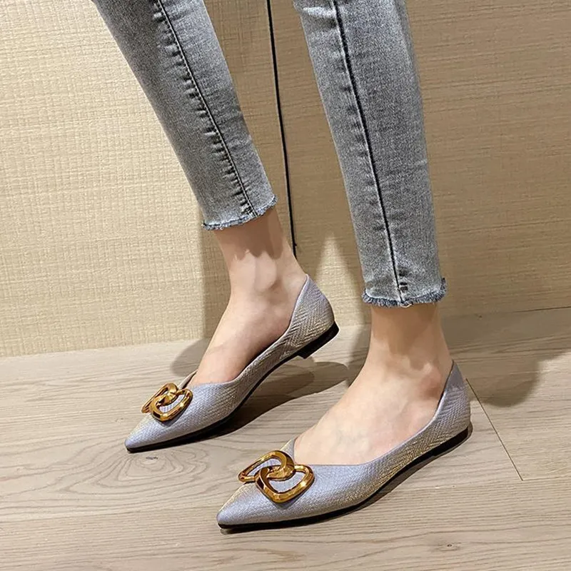 

Women Fashion Black Pointed Toe Light Weight Comfort Spring Slip on Office Flat Shoes Lady Cute Loafers Sapatilha Feminina G9259