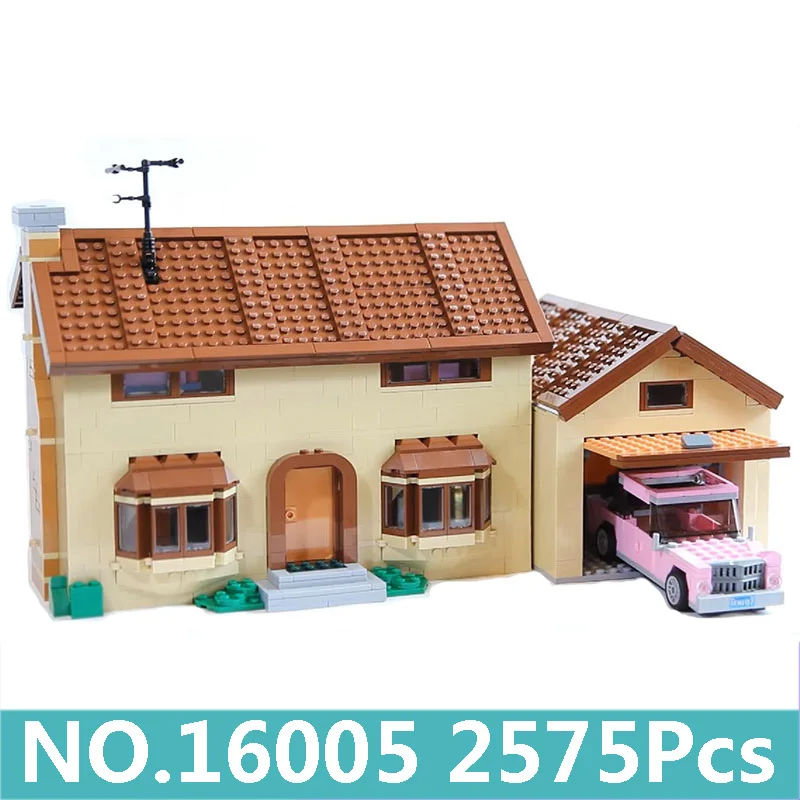 16005 King Bricks Lepinblocks 16004 16005 Симпсоны дом Kwik-E-Mart модель строительные блоки набор кино Архитектура игрушки детский подарок - Цвет: 16005