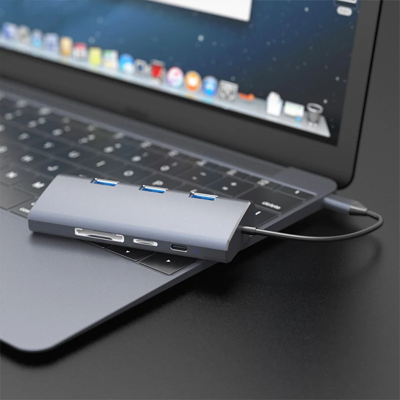 USB C Hub HDMI VGA Ethernet Lan RJ45 адаптер для Macbook Pro GOOJODOQ Type hub кардридер 2 3 0 + зарядный порт|usb c