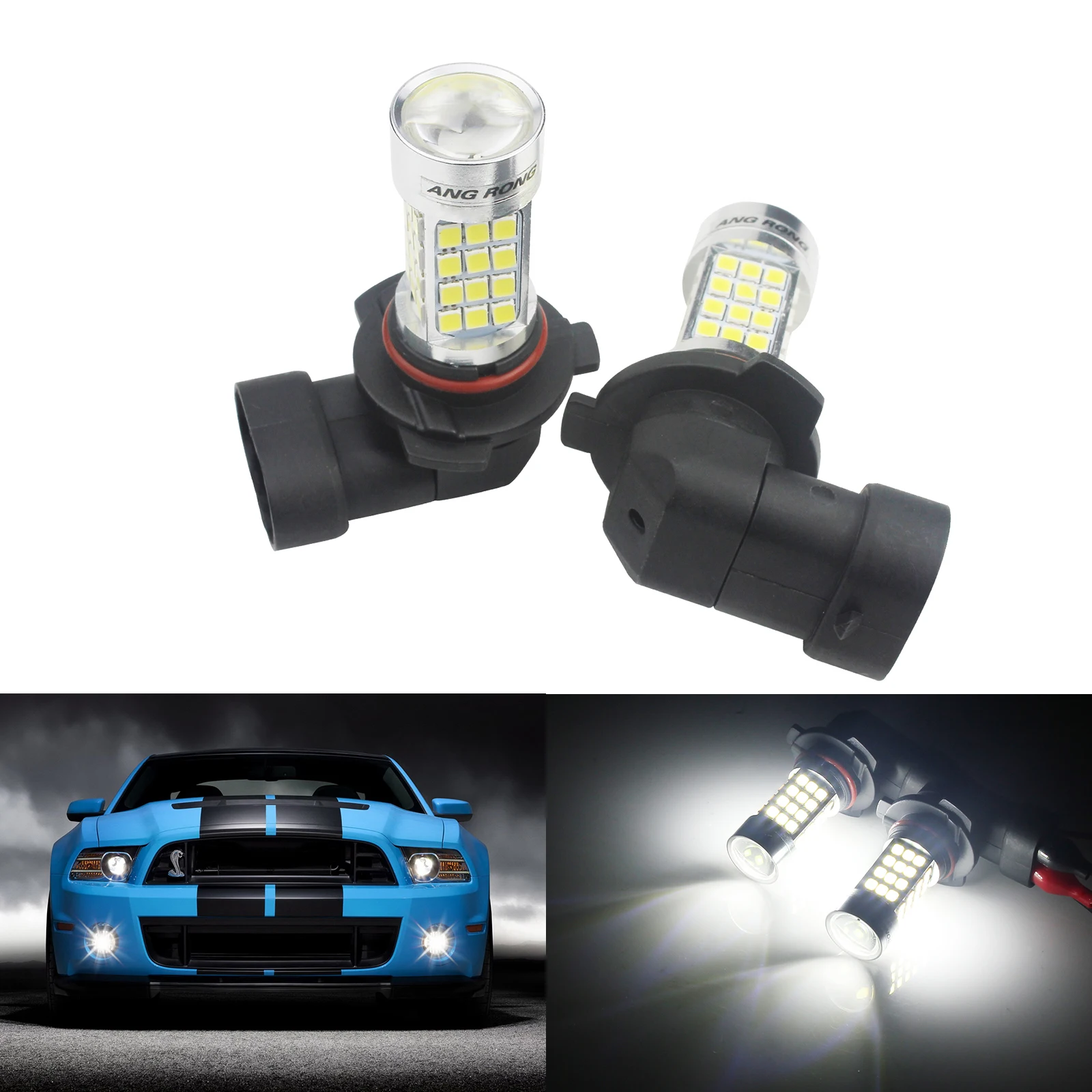 ANGRONG 2x45 W HB3 9005 H10 54 SMD 2835 Светодиодный проектор Противотуманные фары лампы белый