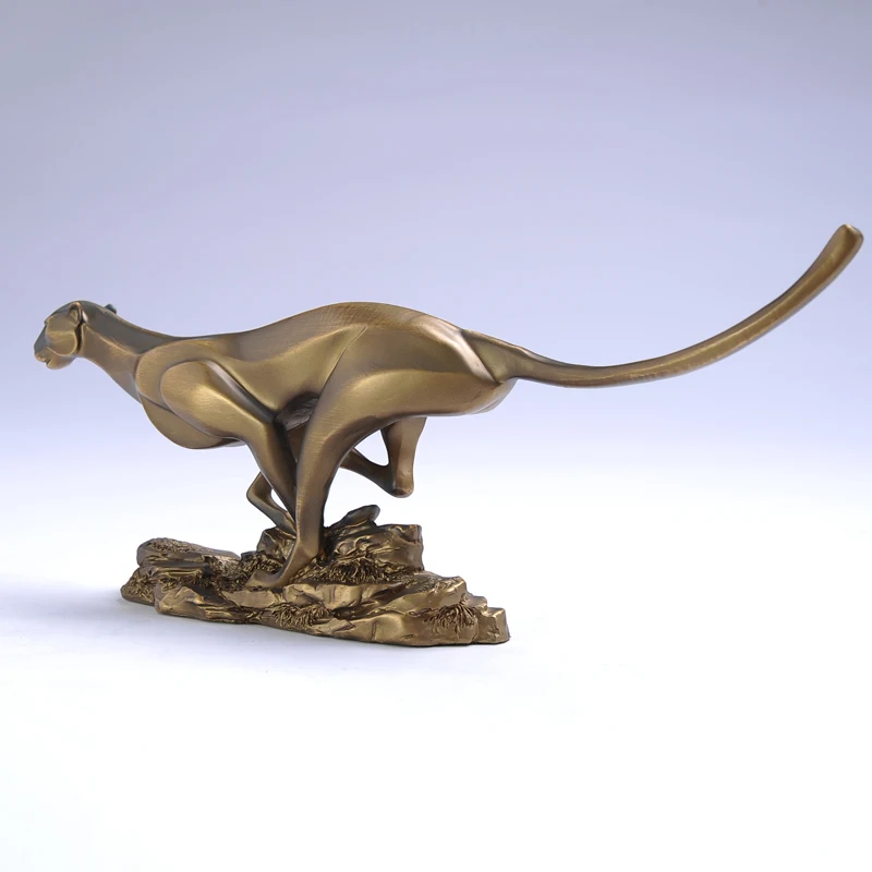 

Modern Abstract Cheetah Sculpture Polyresin Leopard Statue Ornament Handicraft Accessories for Business Gift and Room Decoration