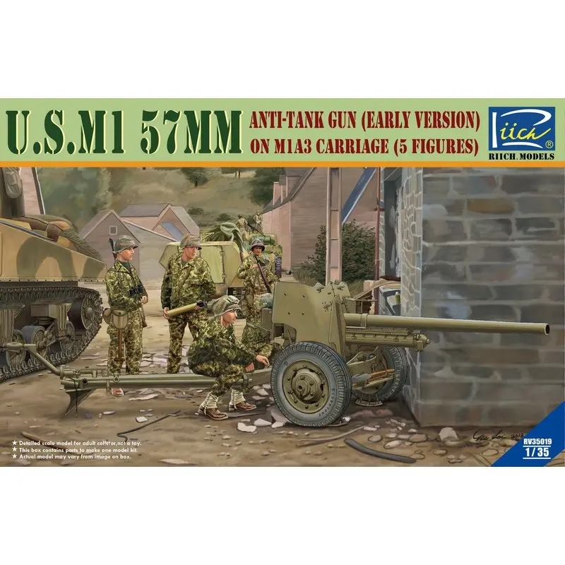Riich RV35019 1/35 U. S. M1 57 мм анти ствол танка (Раннее) на M1A3 карете (5 фигурок) масштабный