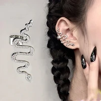 1pc metal snake earing clips with piercing punk non pierced clip earrings ear cuffs for women men gold fake piercing jewelry