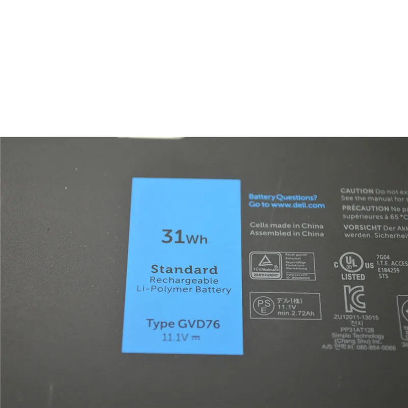 GZSM ноутбук батарея GVD76 для DELL VPH5X HJ8KP NCVF0 батарея для ноутбука E7250 E7240 7000-E7240 7000 5448 451-BBFW зарядное устройство для ноутбука